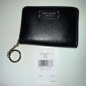 Kate Spade Black Card Holder with Keychain